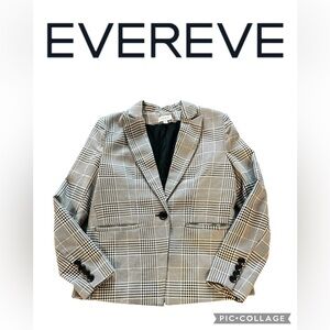 Evereve Black and White Plaid Blazer